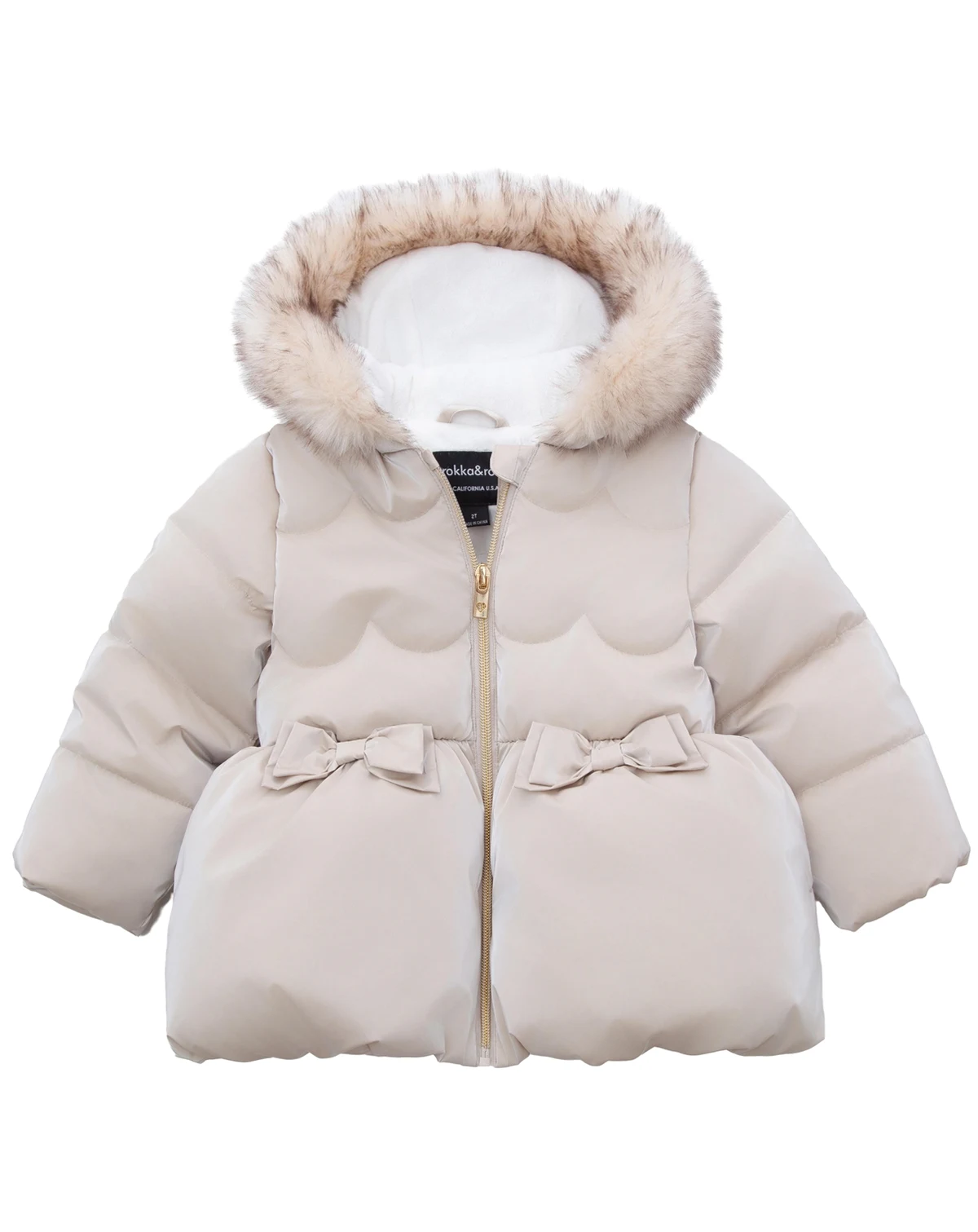 Toddler Girls Luxe Bow Puffer Coat
