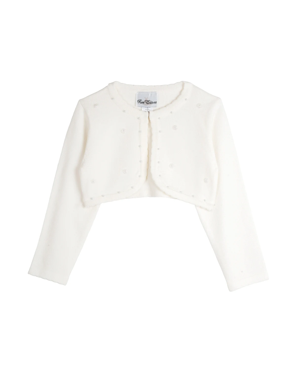 2T-6X Girls' Imitation-Pearl Cardigan