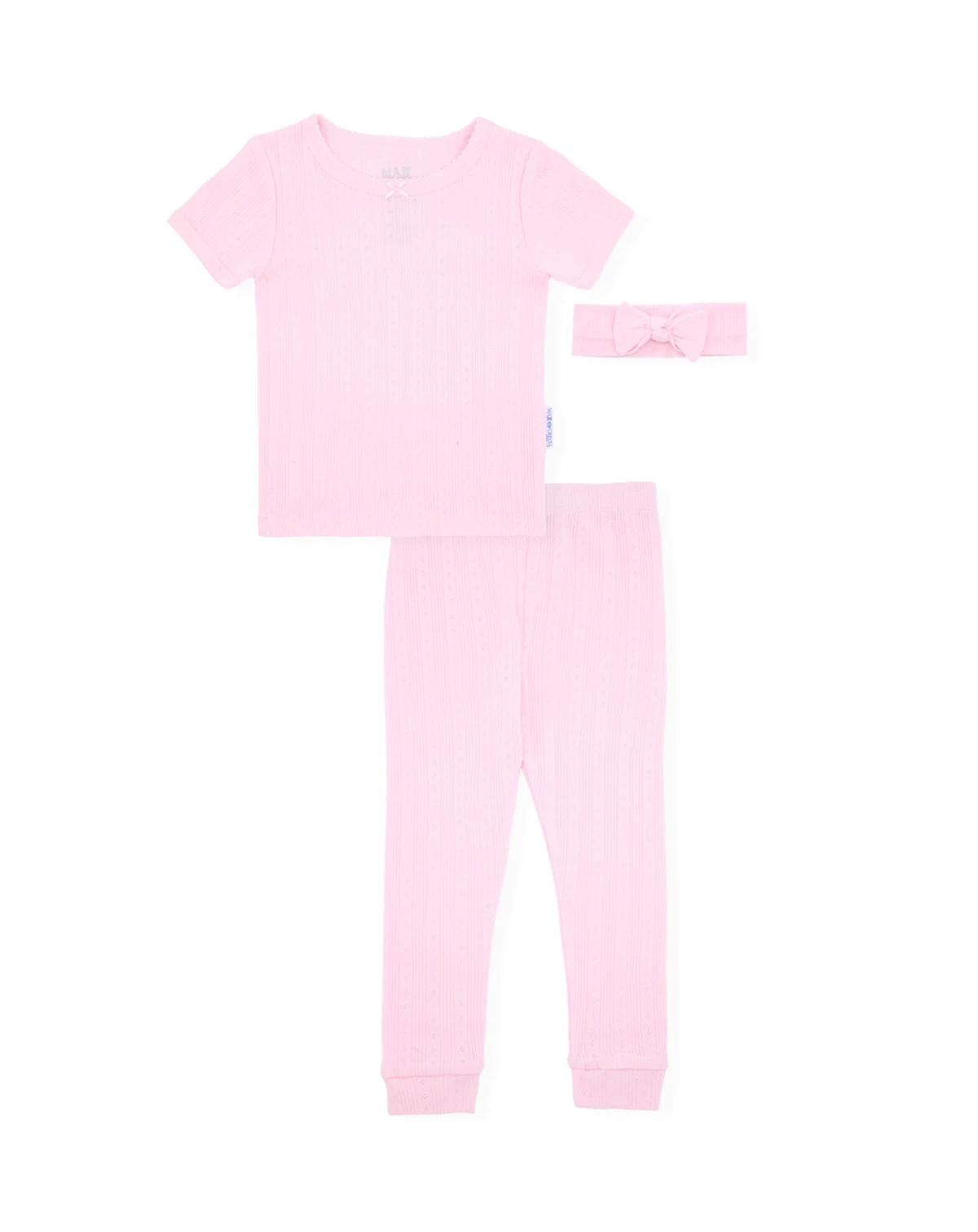 Baby and Toddler Girls 3-Piece Pointelle Pajama with Headband Set