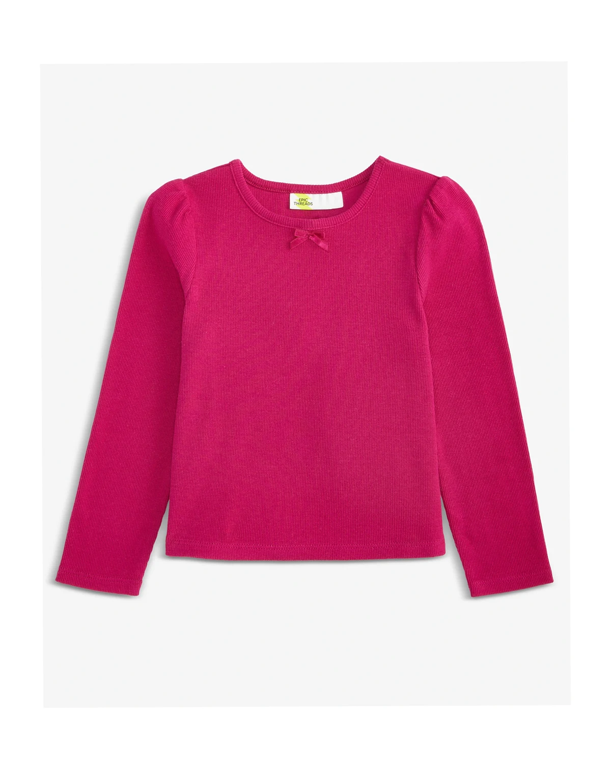 Girls' Toddler 2T-4T Ribbed Puff-Sleeve T-Shirt, Macy's Exclusive
