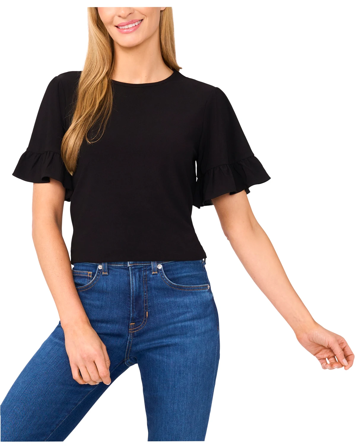 Women's Ruffled Short-Sleeve Tiered Top