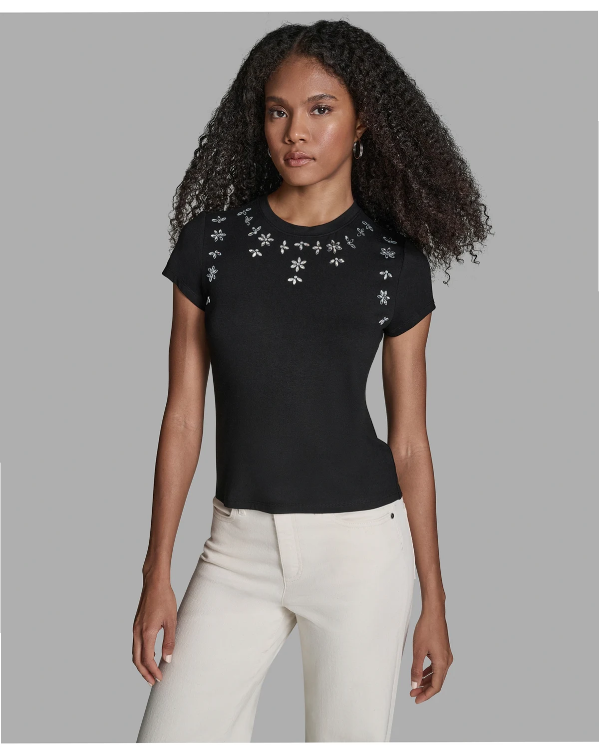 Women's Short-Sleeve Embellished T-Shirt