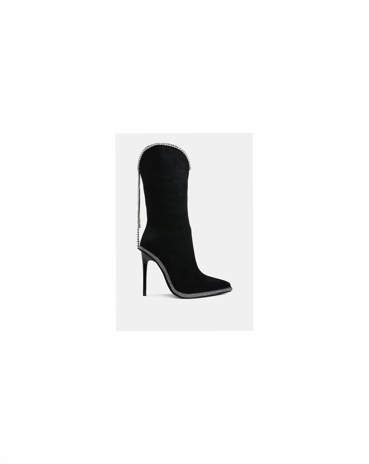 Womens Ashipa Diamante Chain Detail Calf Boots