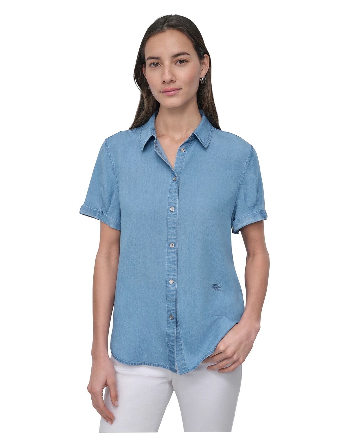 Women's Rolled-Sleeve Button-Up Shirt