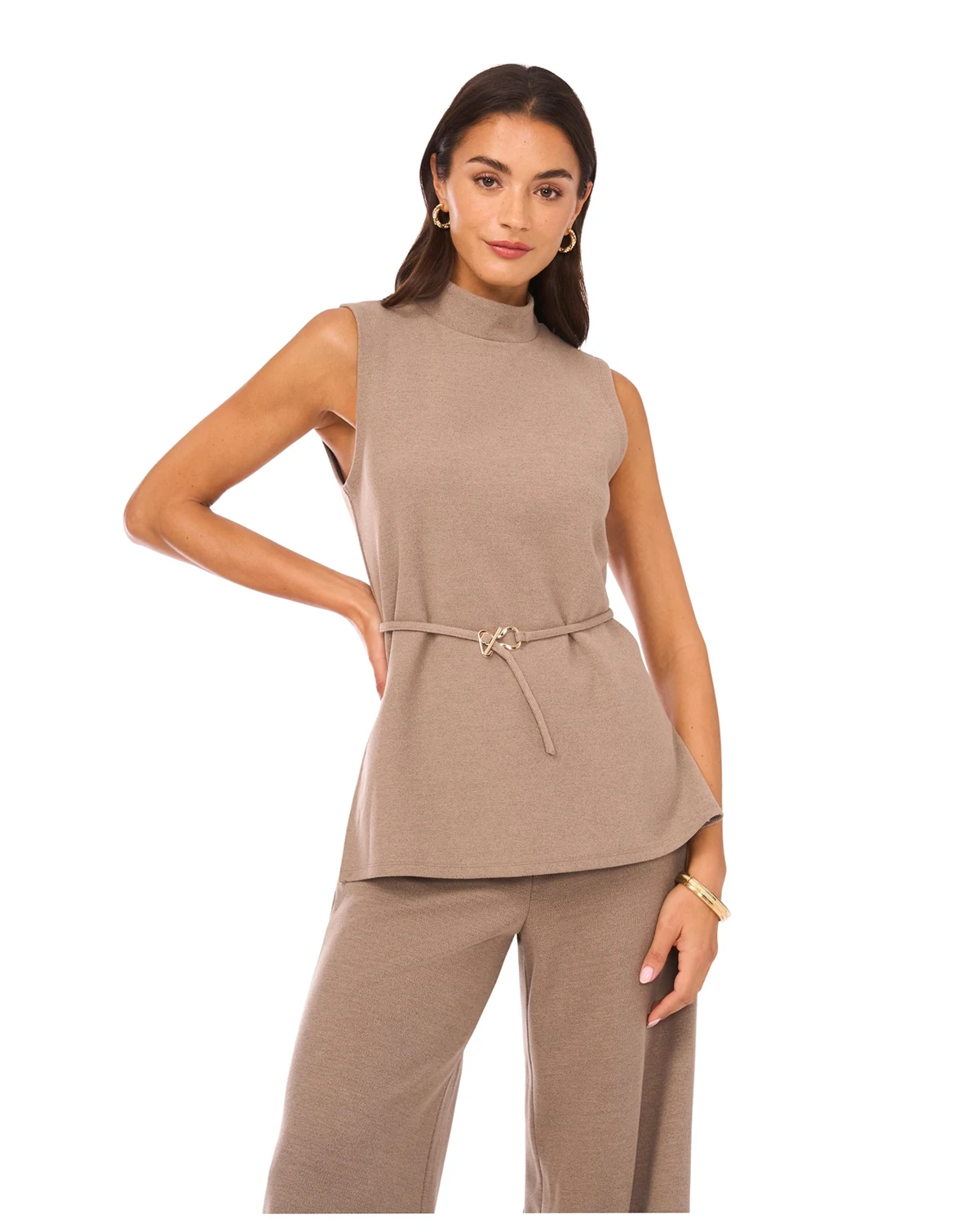 Women's Mock Neck Sleeveless Top