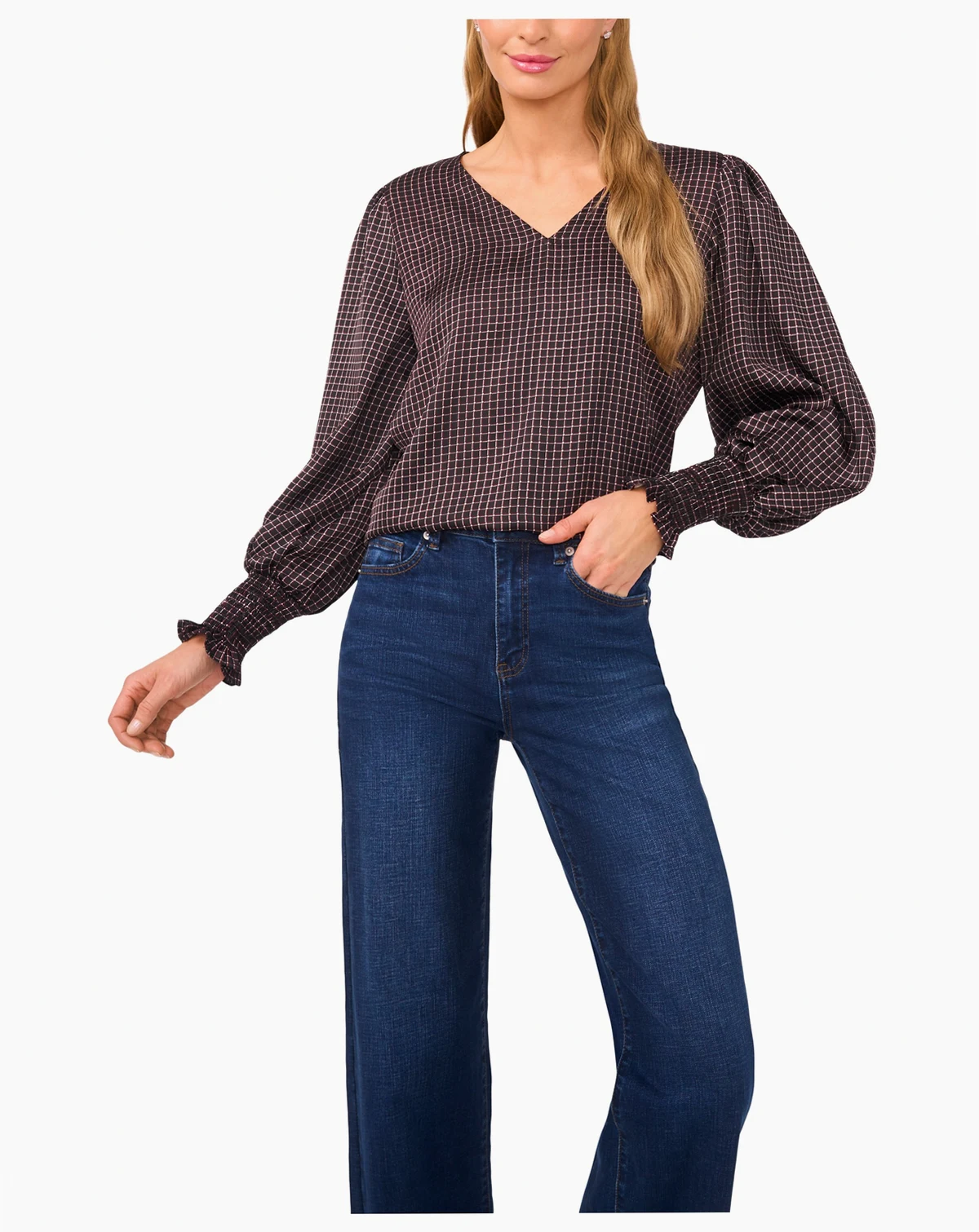 Women's Long Sleeve V-Neck Top