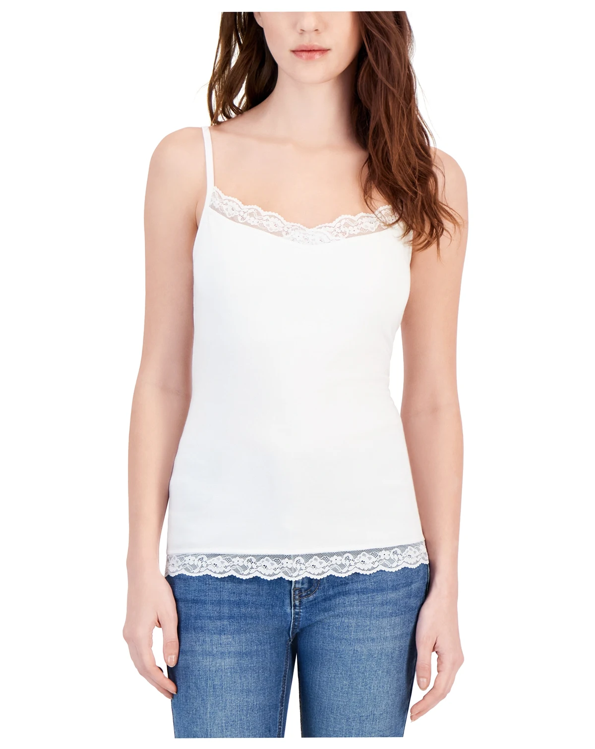 Women's Lace-Trim Shelf-Bra Tank Top, Created for Macy's
