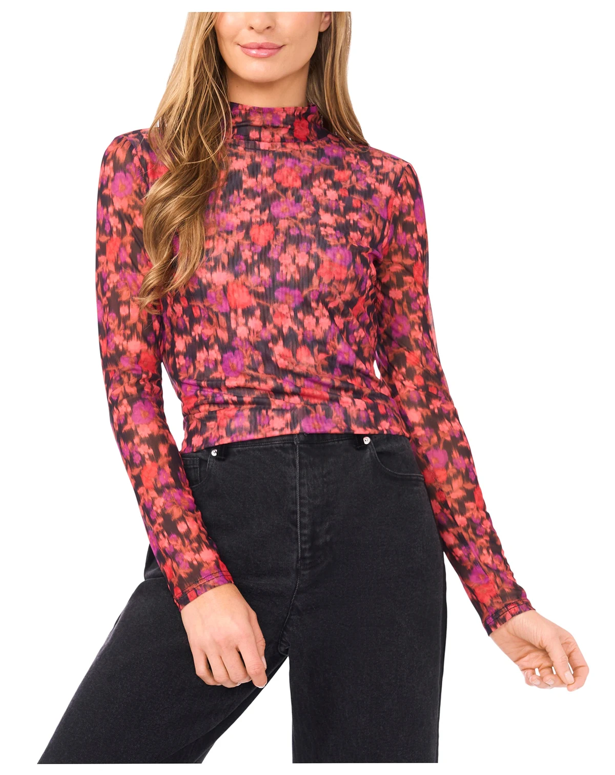 Women's Fitted Long Sleeve Turtle Neck Top