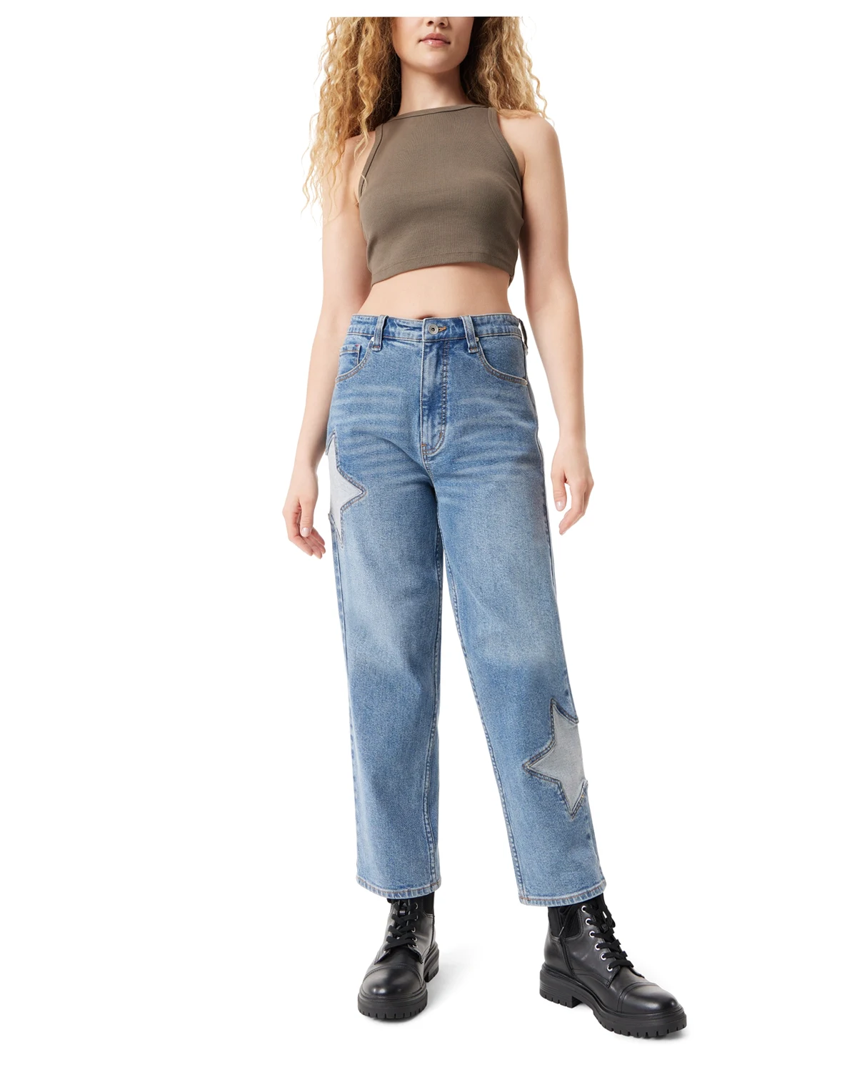Juniors' Relaxed Straight Stars Jeans