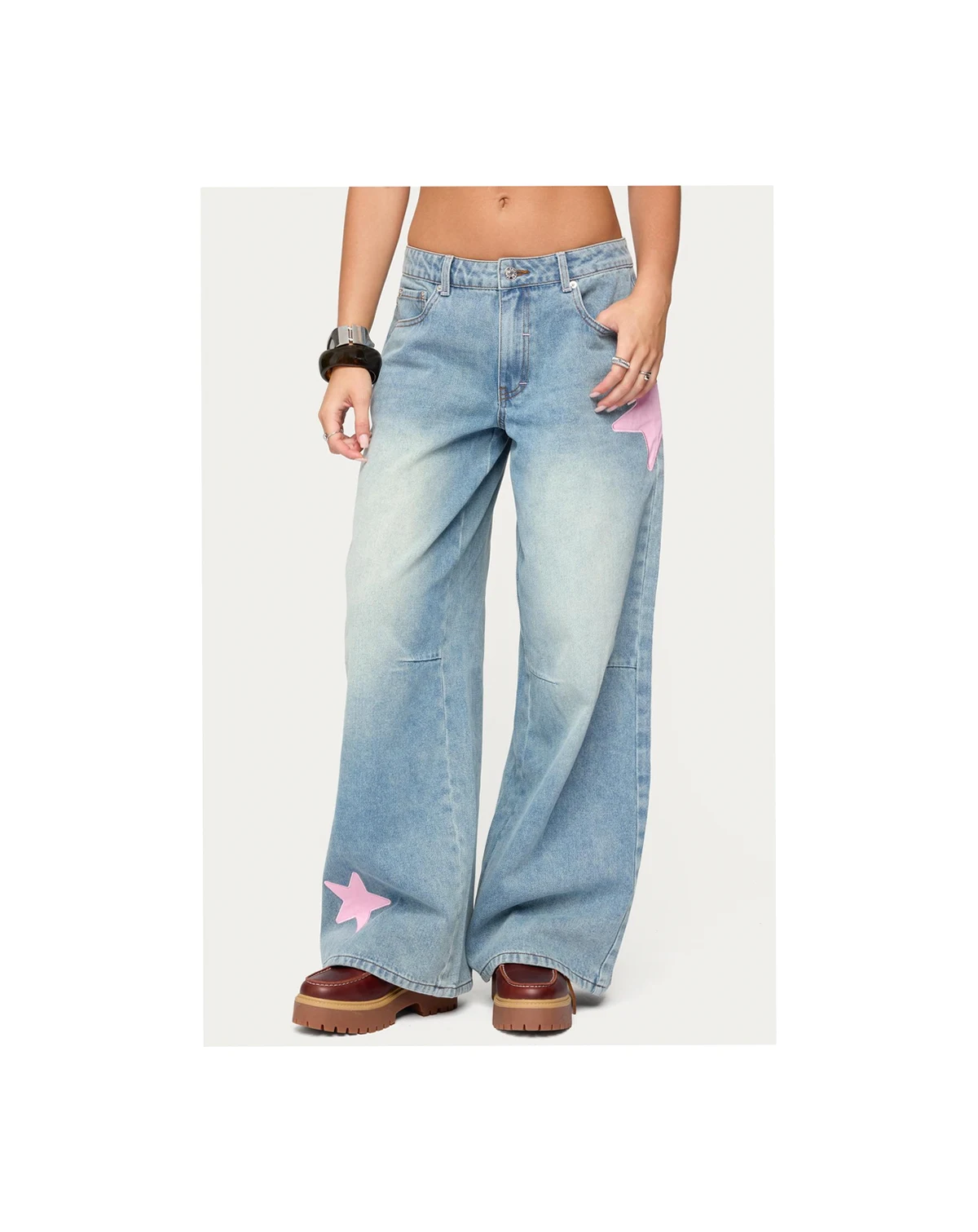 Women's Trish Stars Low Rise Baggy Jeans