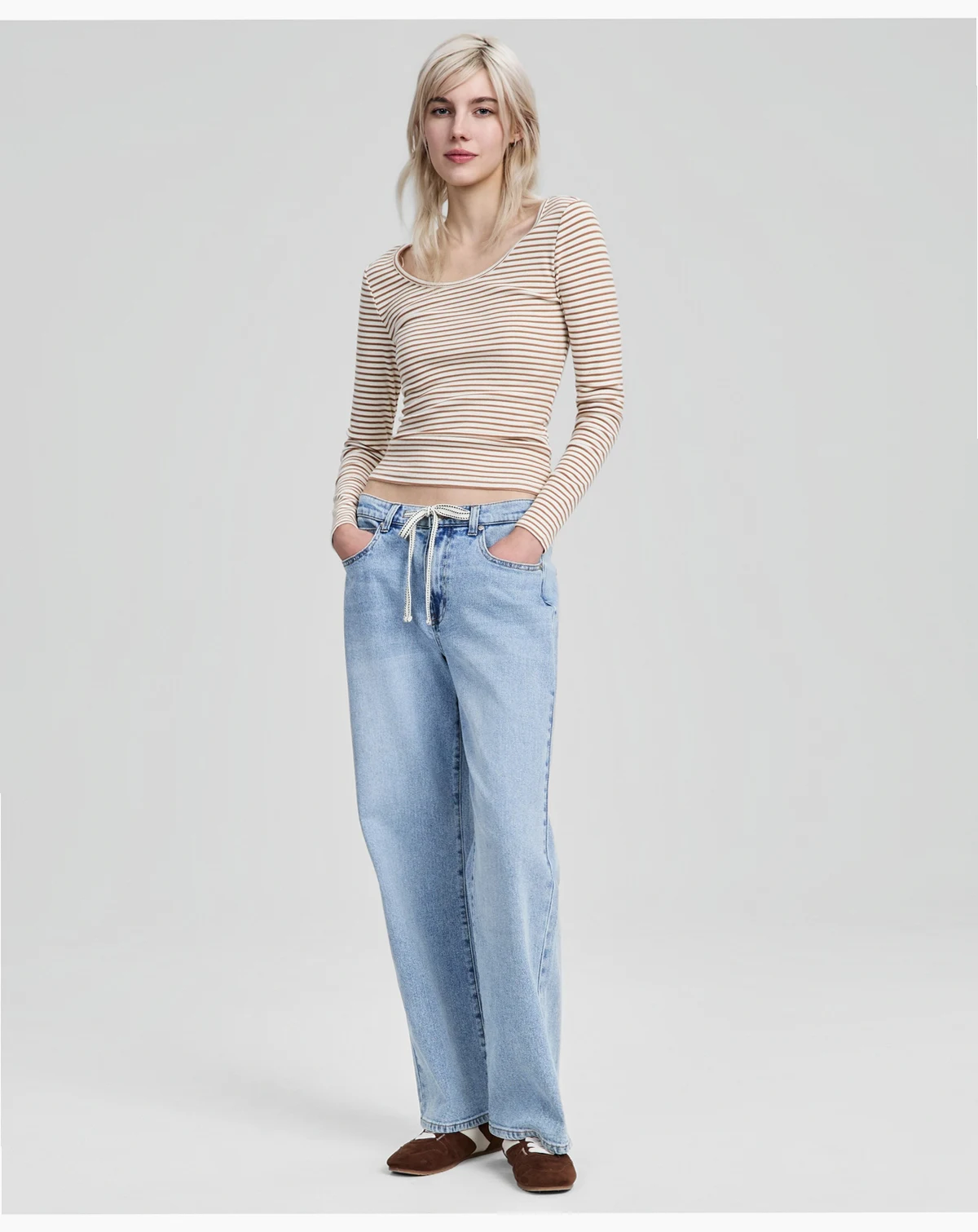 Women's Tie-Front Wide-Leg Jeans, Macy's Exclusive