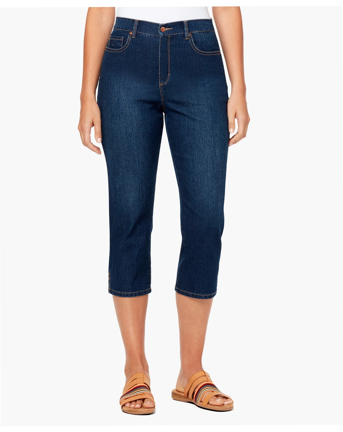 Petite Amanda High-Rise Five Pocket Capri Jeans