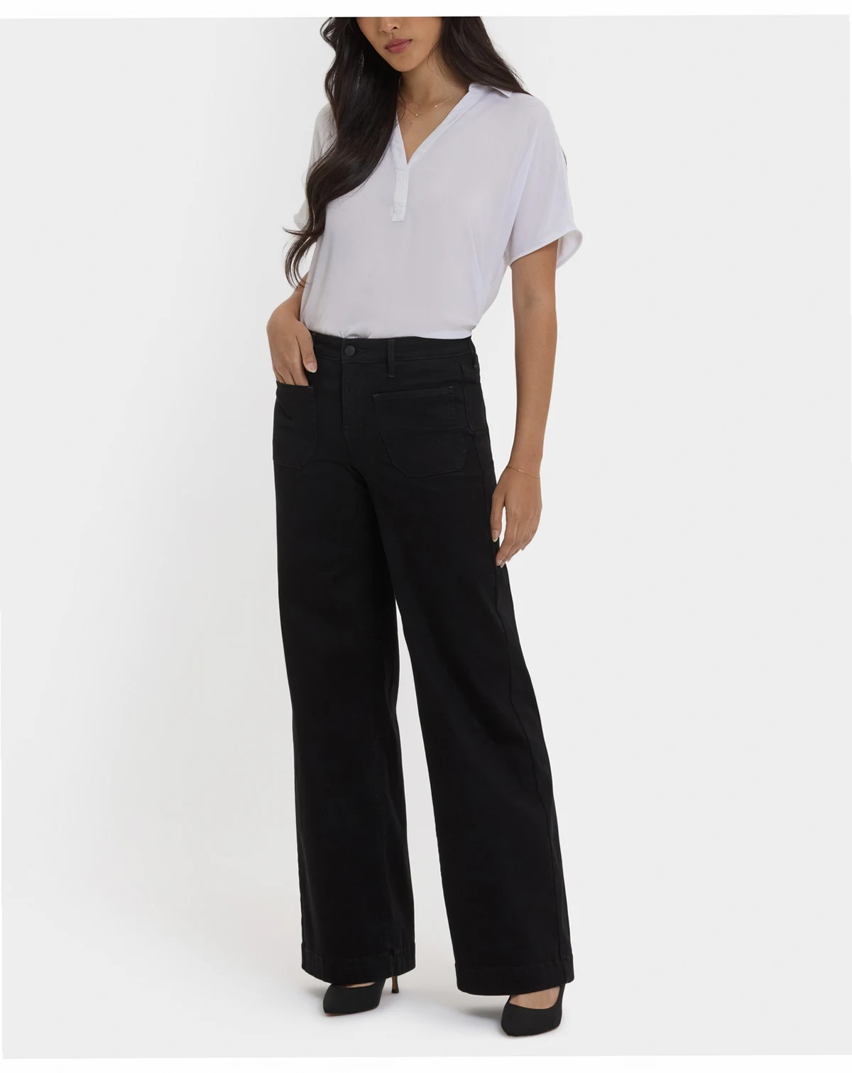 Women's Teresa Wide Leg Patch Pocket Jeans