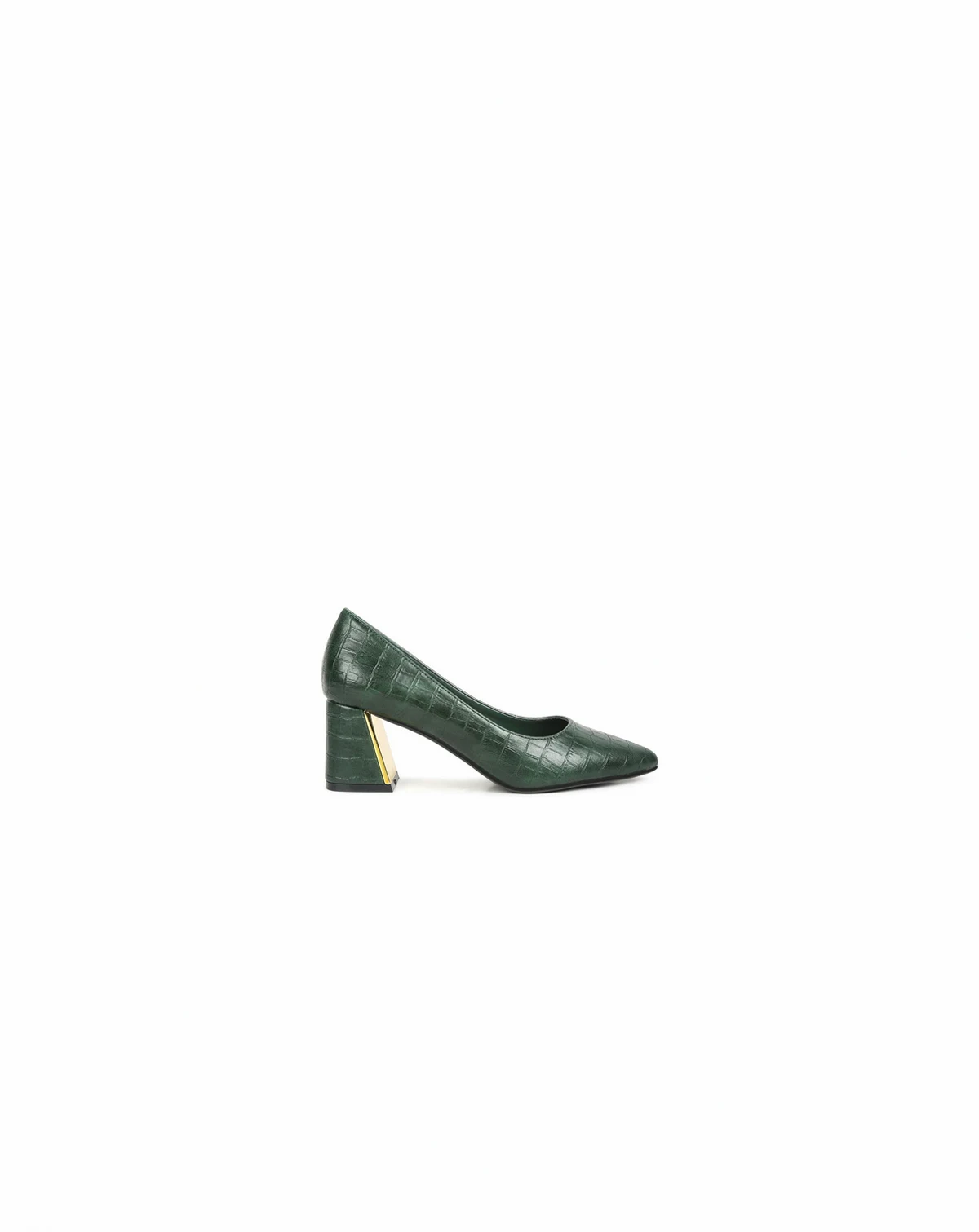 Womens Emersyn Croc Block Heel Pump Shoes