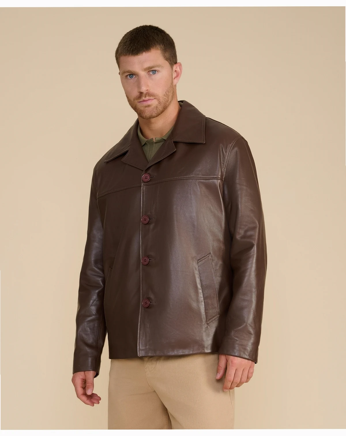 Men's Relaxed Leather Blazer