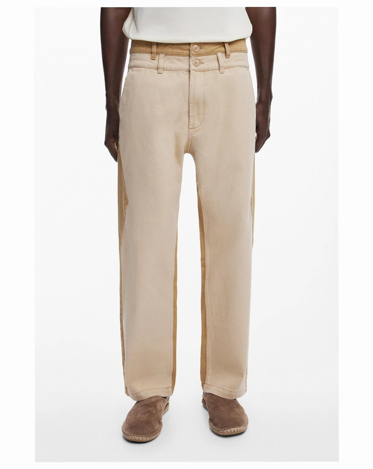 Men's Double-waist denim trousers