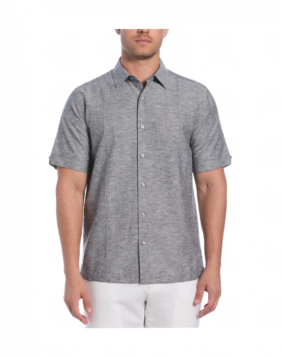 Men's Classic-Fit Linen Blend Short Sleeve Button-Front Shirt
