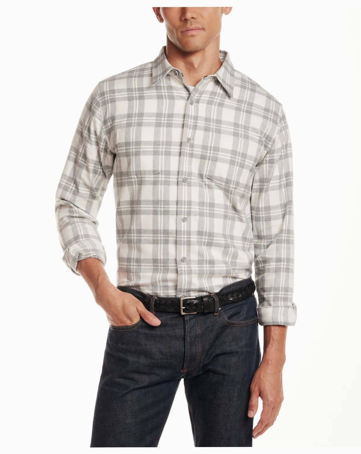Men's Brushed Flannel Long-Sleeve Shirt