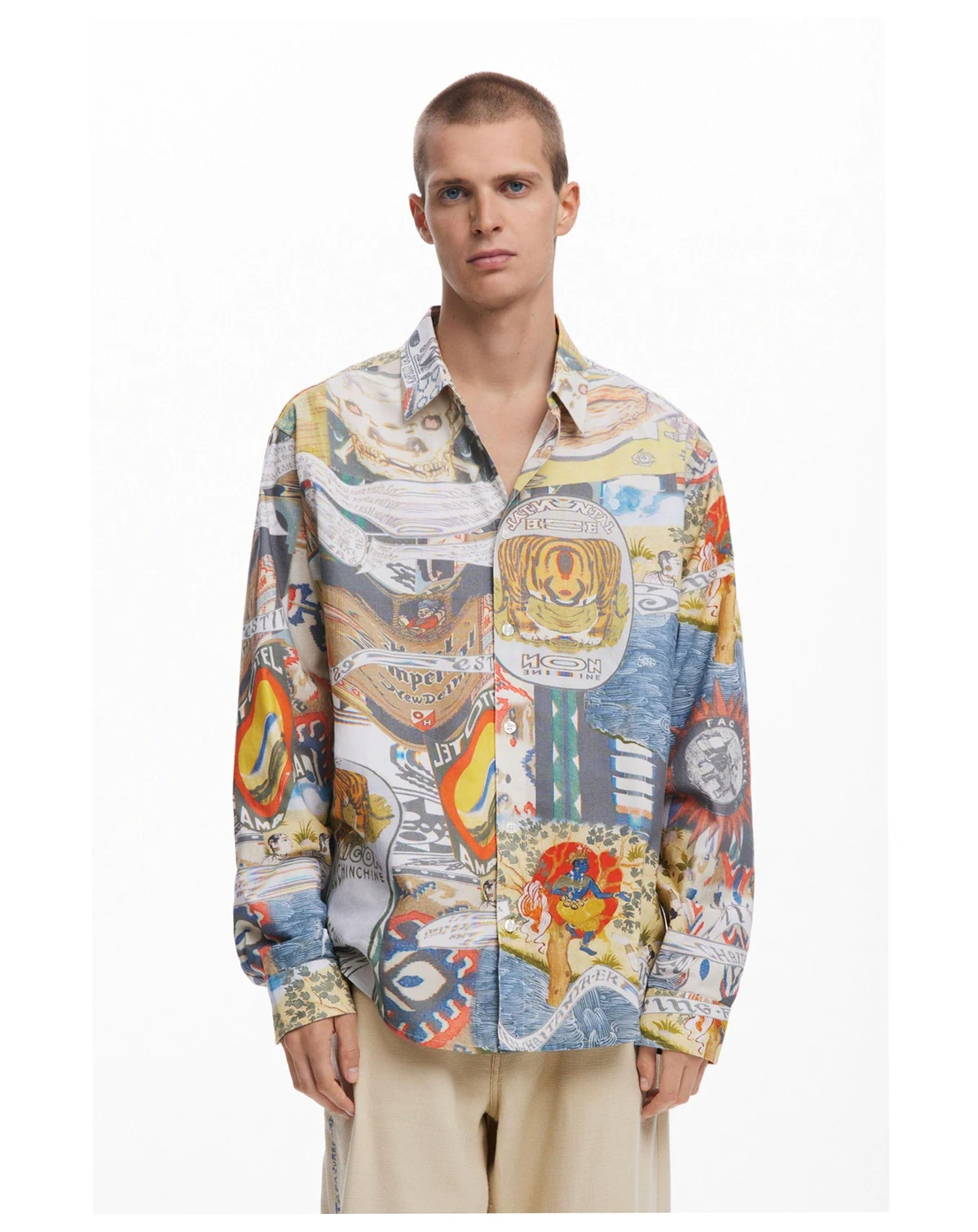 Men's Ethnic collage print shirt