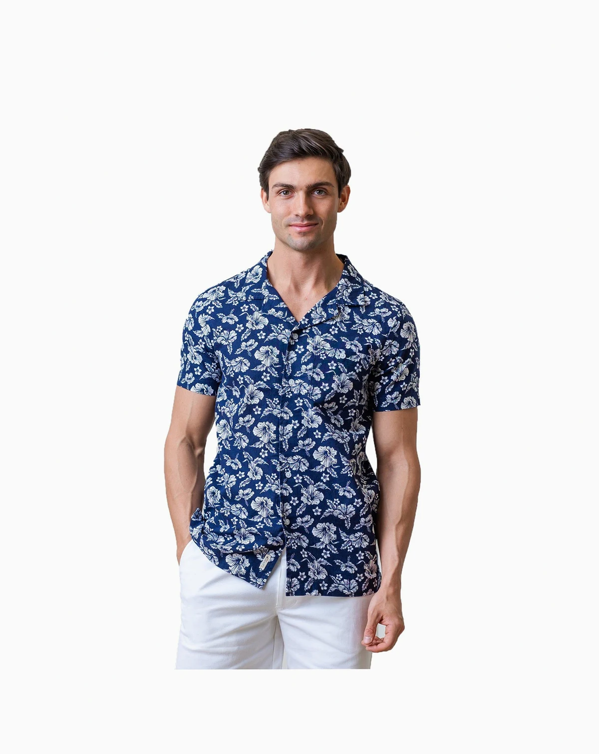 Mens' Linen Short Sleeve Camp Shirt