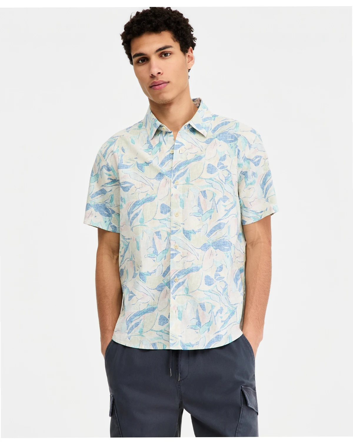 Men's Harbor Printed Short-Sleeve Shirt, Macy's Exclusive