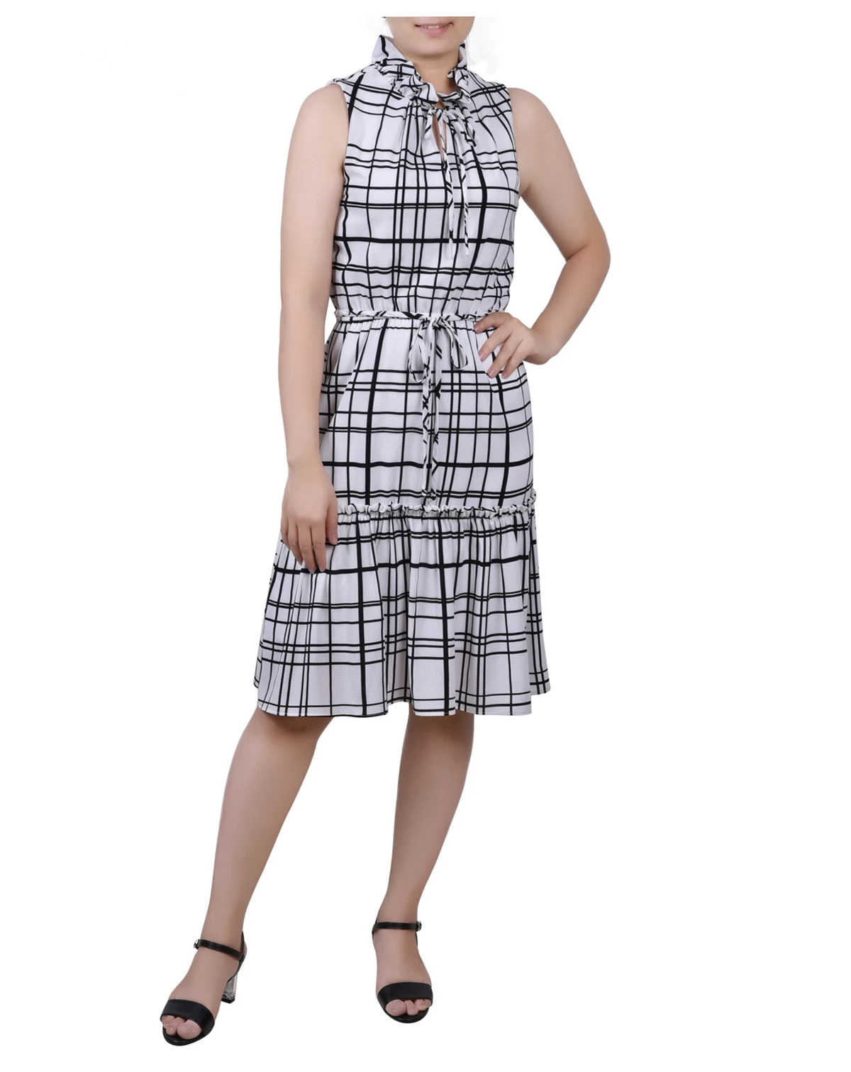 Petite Size Sleeveless Tiered Dress