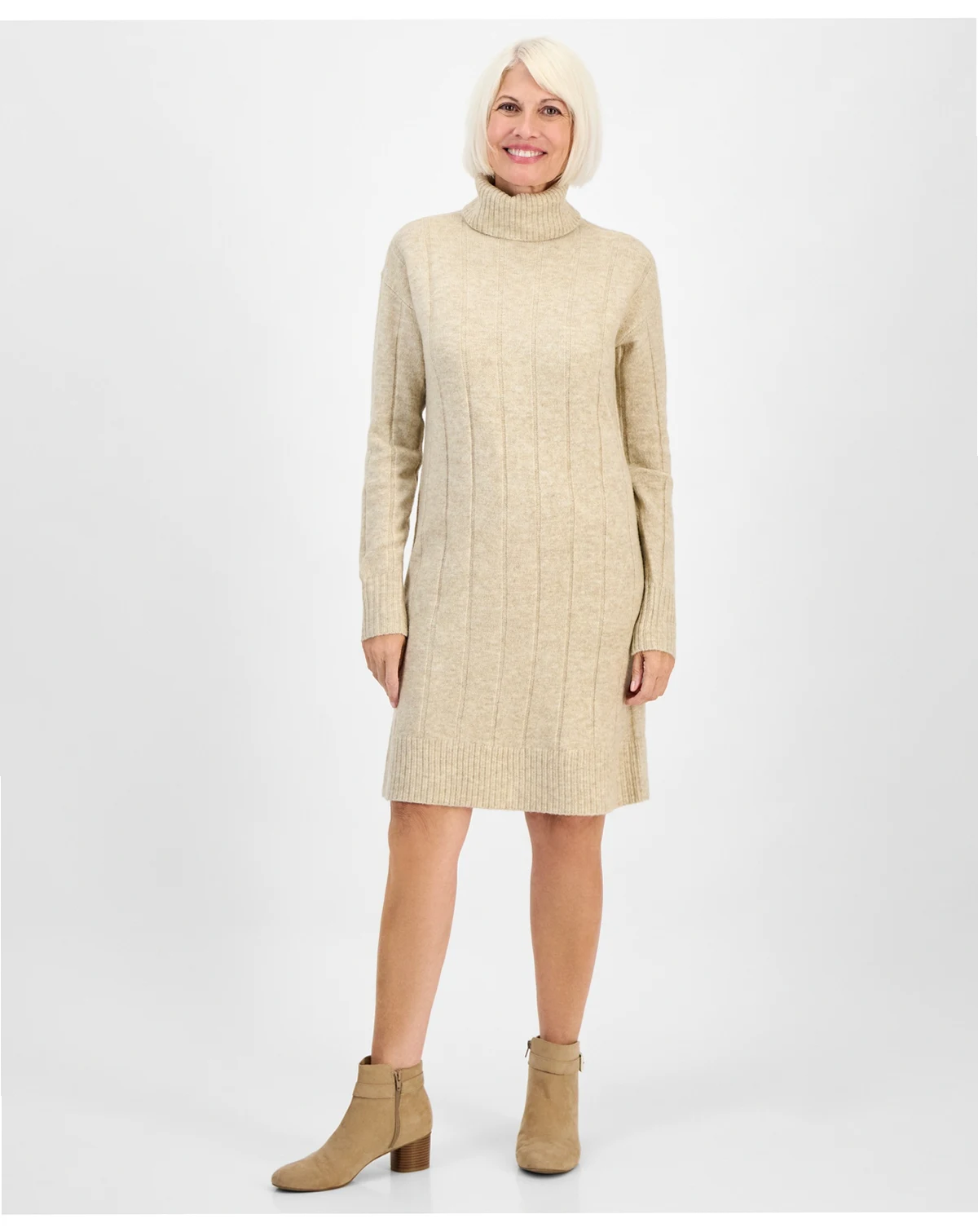 Petite Turtleneck Sweater Dress, Macy's Exclusive