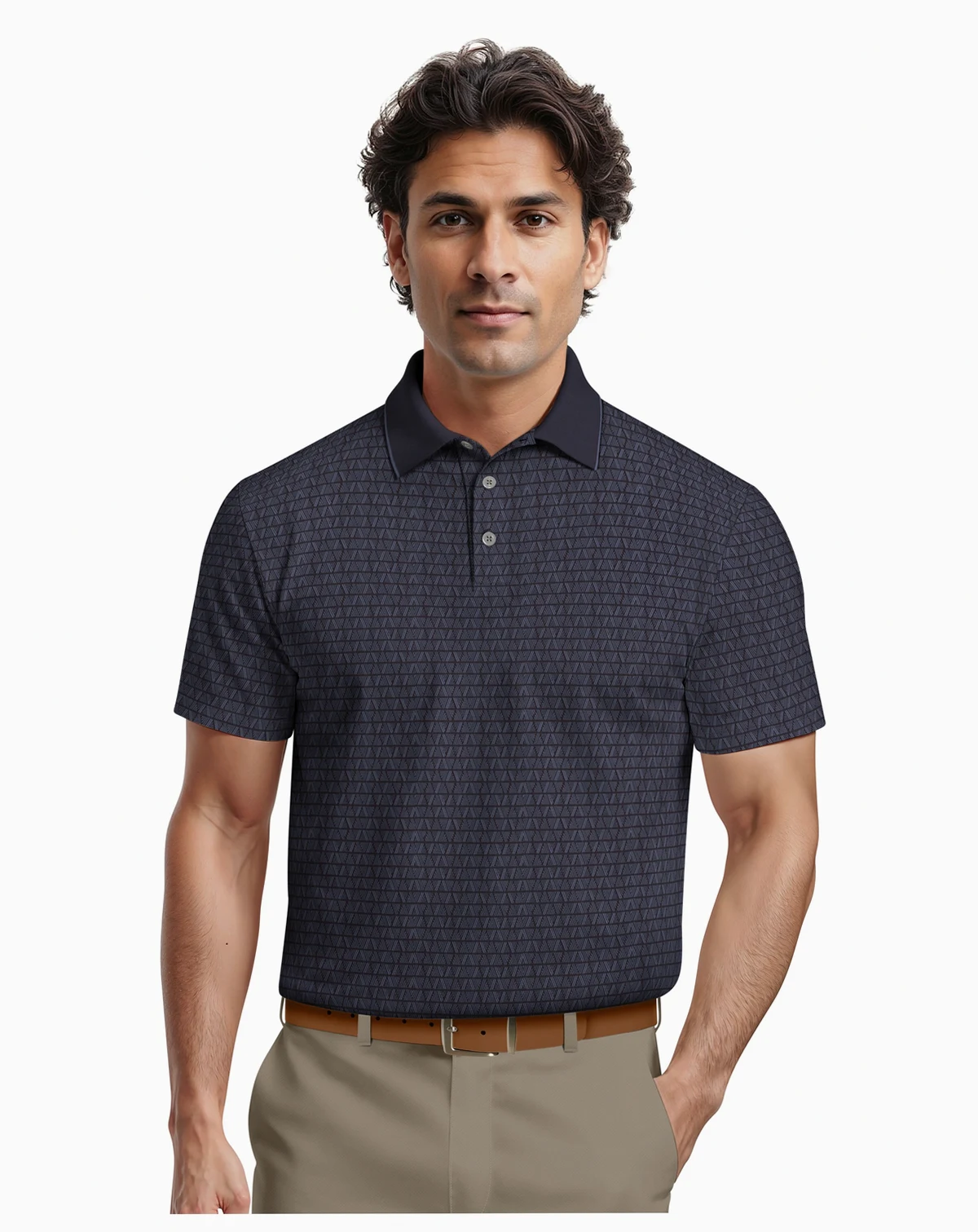Men's Argyle Jacquard Polo Shirt