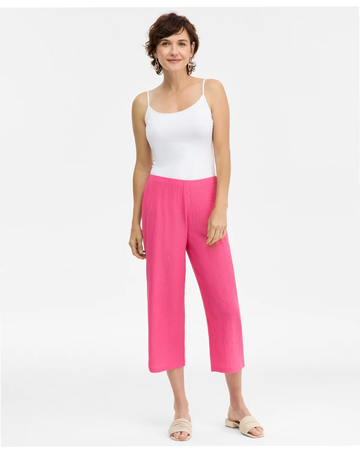 Women's Textured Knit Cropped Pants, Macy's Exclusive