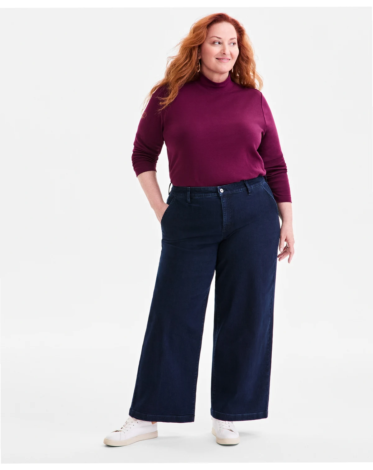 Plus Size High Rise Wide-Leg Jeans, Macy's Exclusive