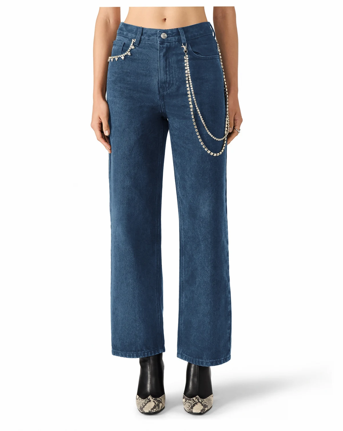 Women's Swift Mid-Rise Rhinestone Chain Jeans