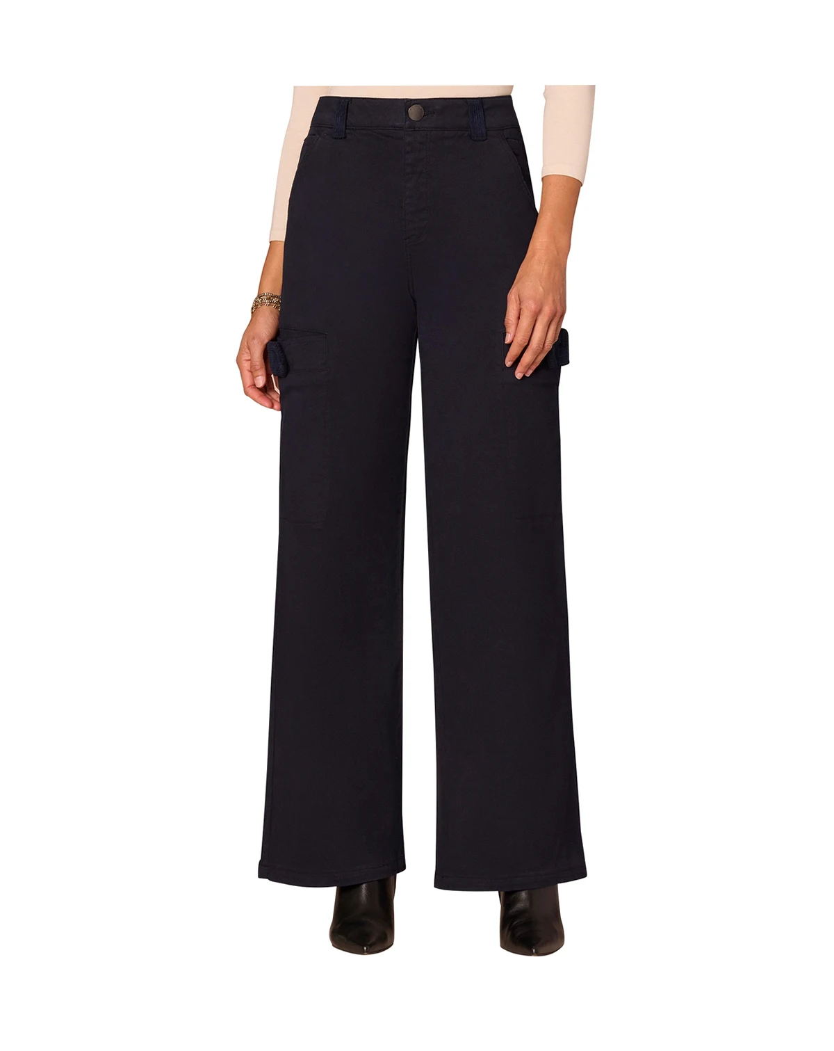 Petite "Ab"solution Wide Leg Sky Rise Jeans