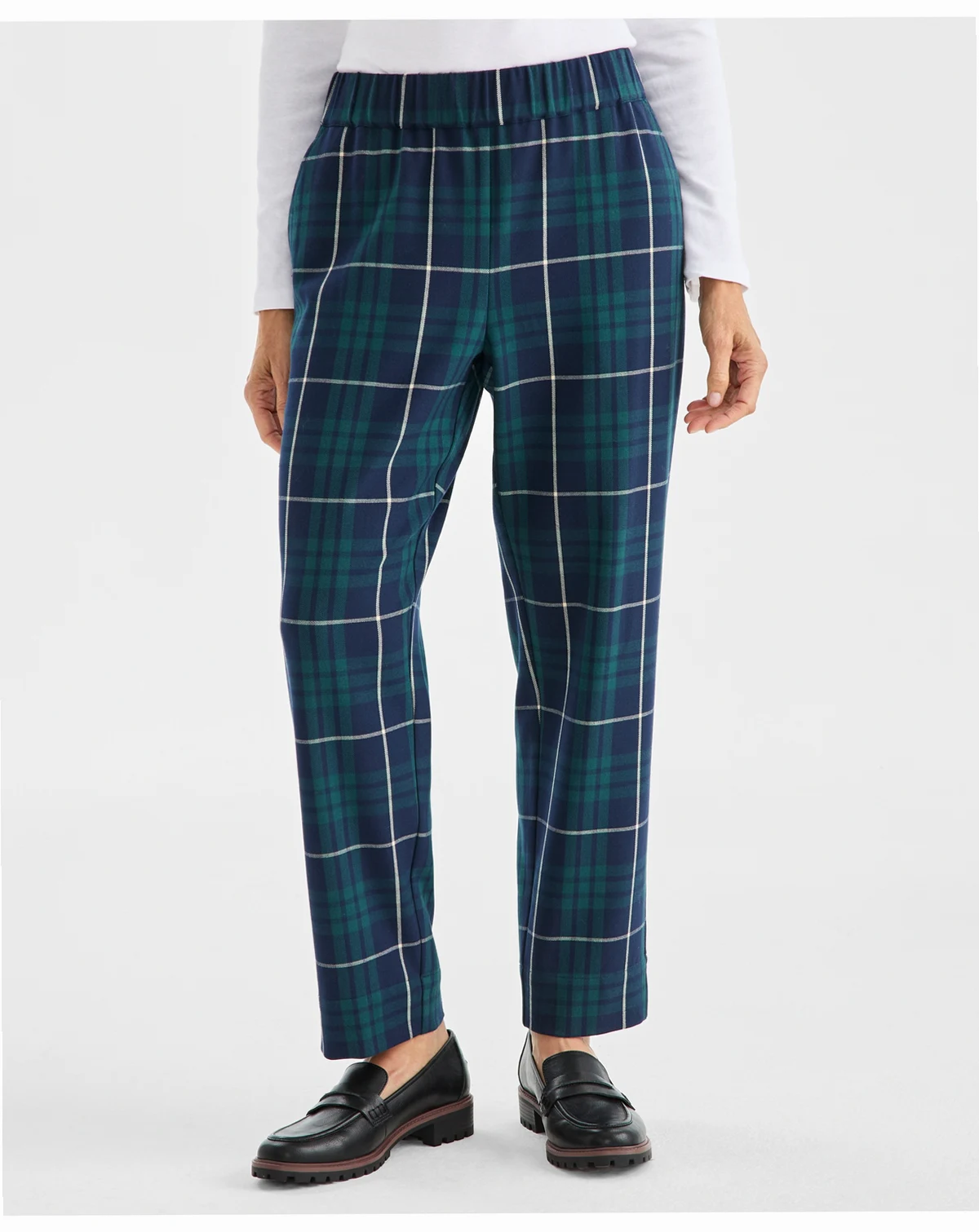 Women's Plaid Pull-On Ankle Pants, Macy's Exclusive