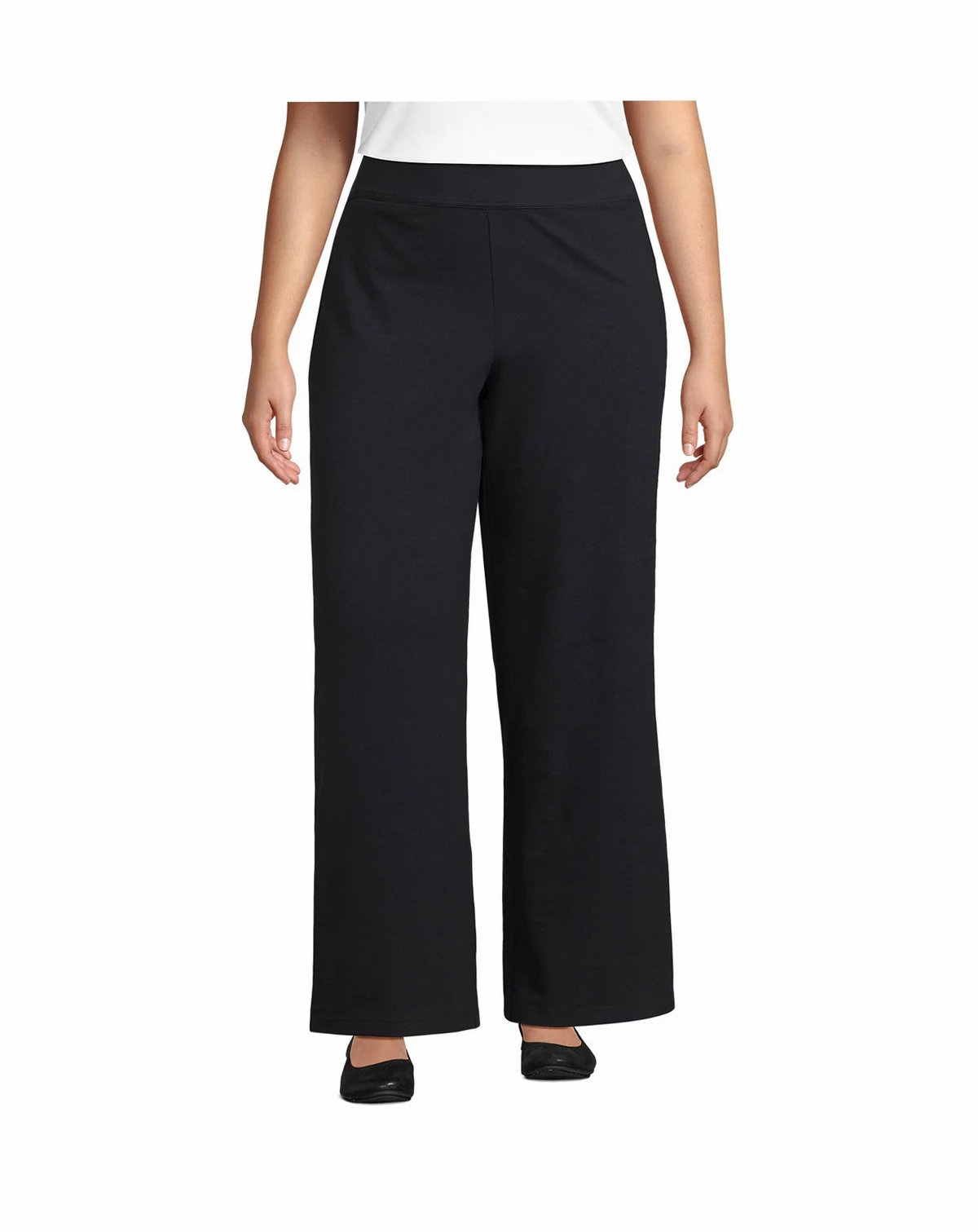 Plus Size Starfish High Rise Pull On Wide Leg Pocket Pants