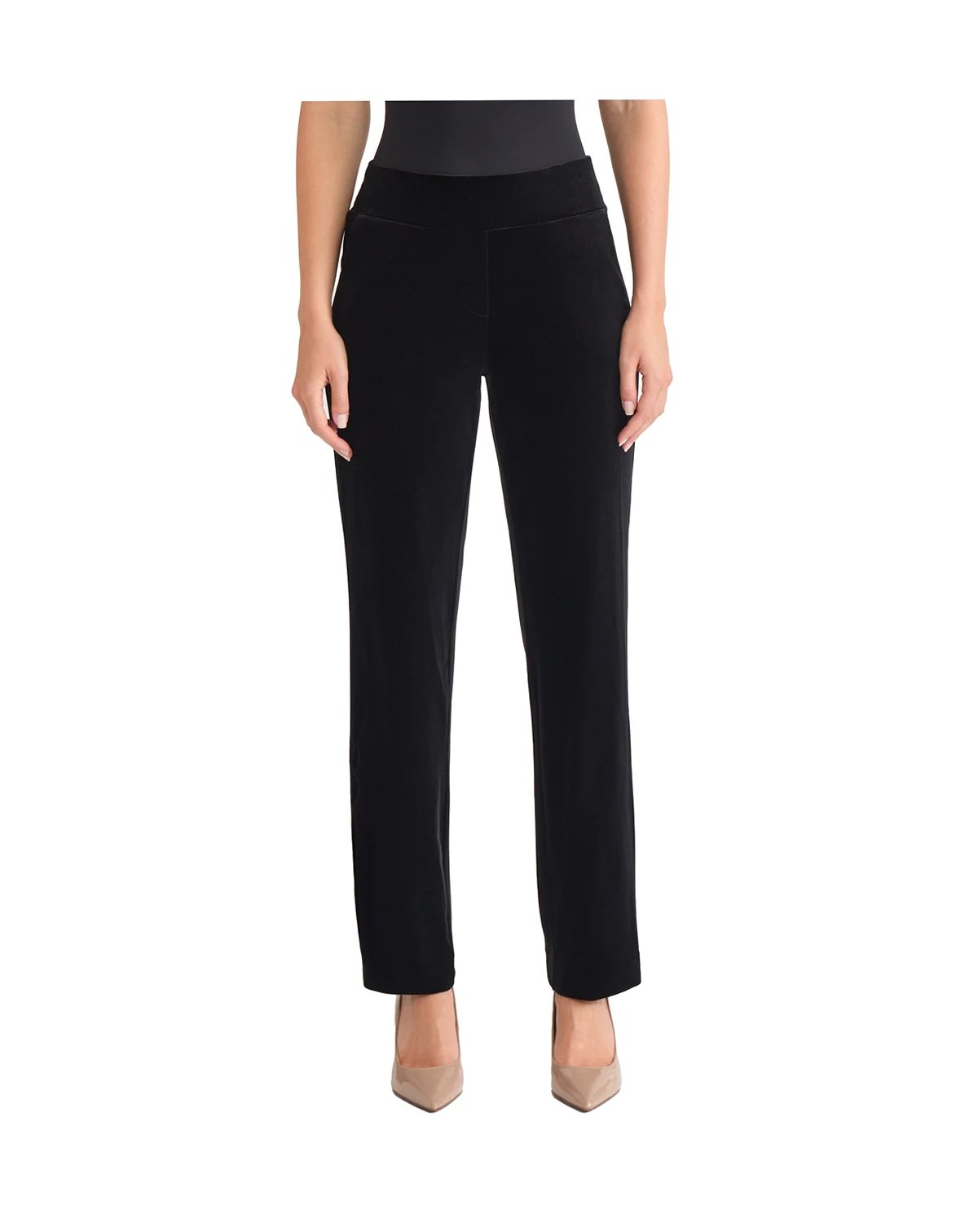Women's High Rise Straight Leg Velvet Pants