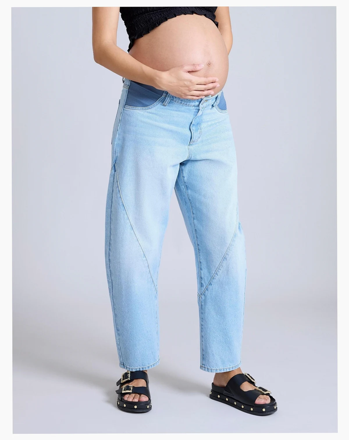 Maternity Under the Belly Barrel Leg Jeans - Motherhood
