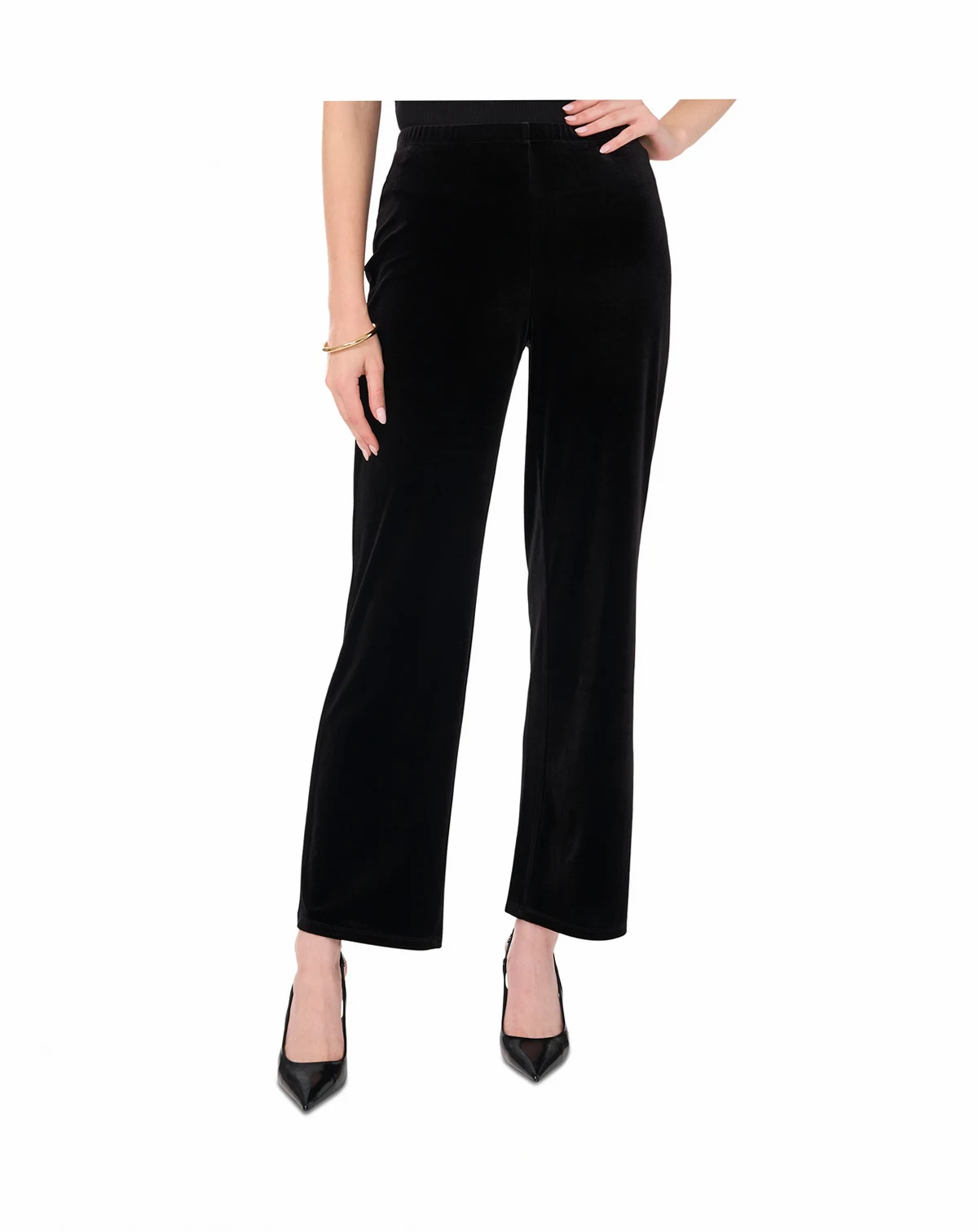 Women's Velvet Straight-Leg Pull-On Pants