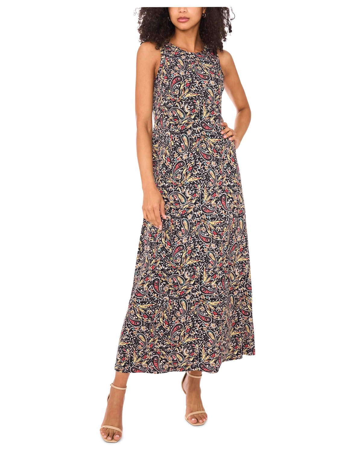 Women's Sleeveless Keyhole-Back Maxi Dress