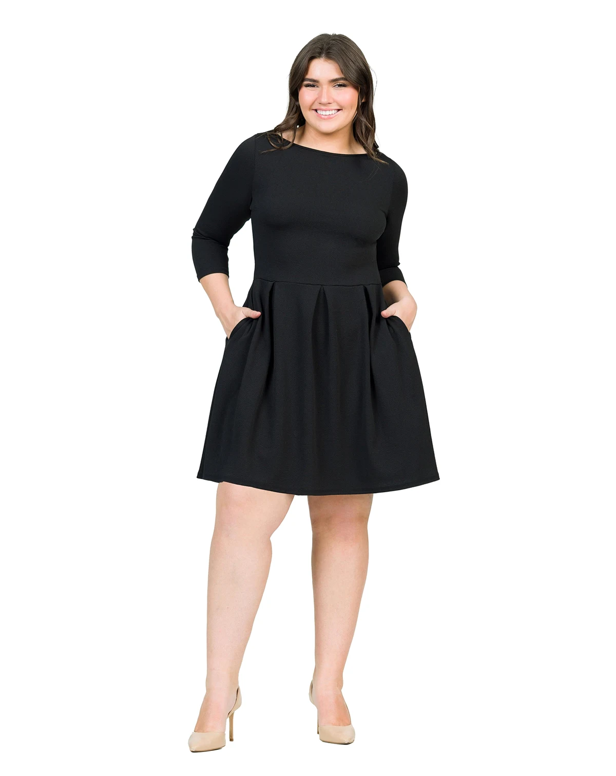 Plus Size Perfect Fit and Flare Pocket Dress