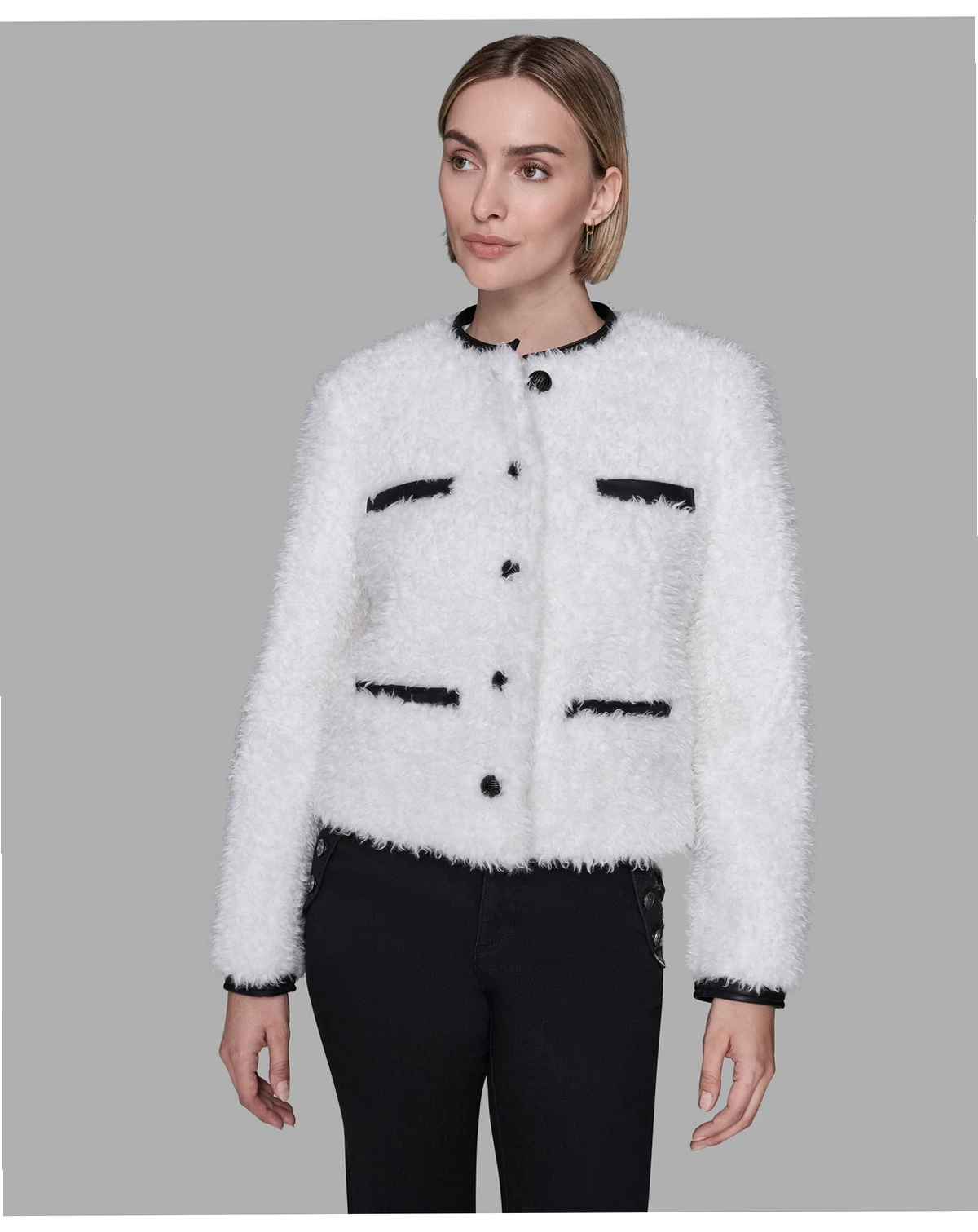 Women's Crewneck Pocket Detail Jacket