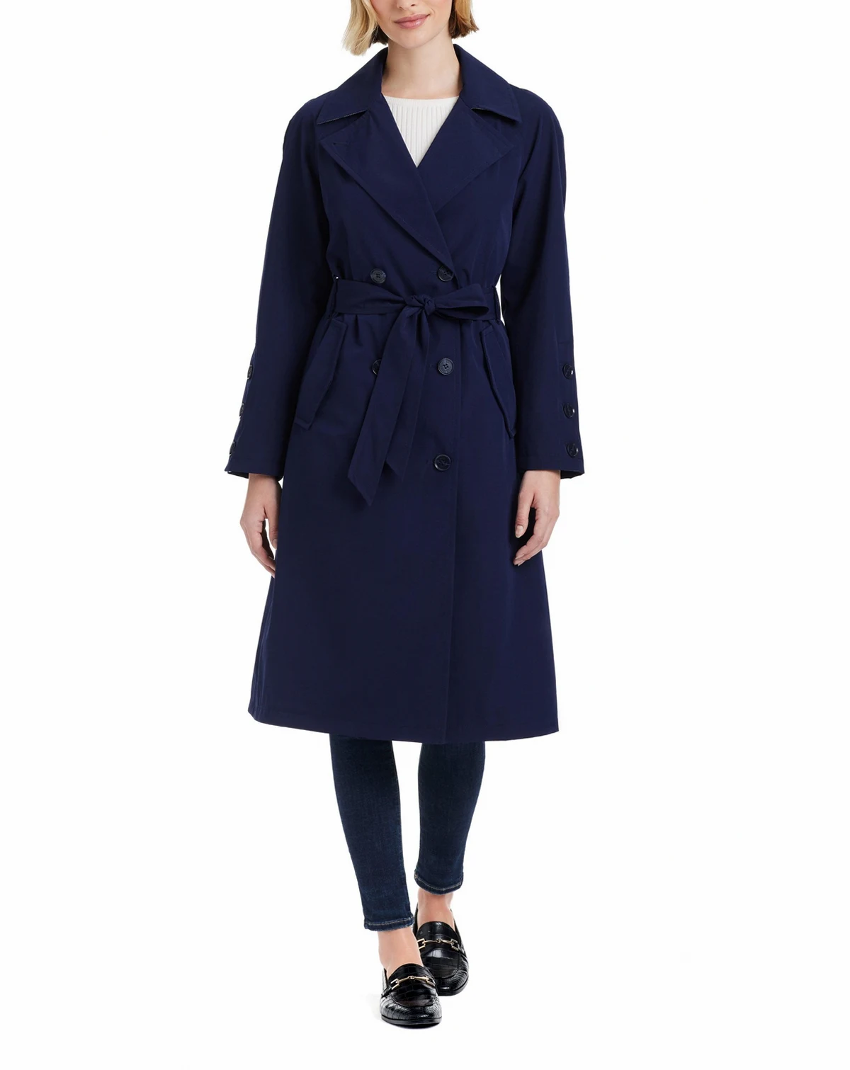 Women's Long Double-Breasted Trench Coat