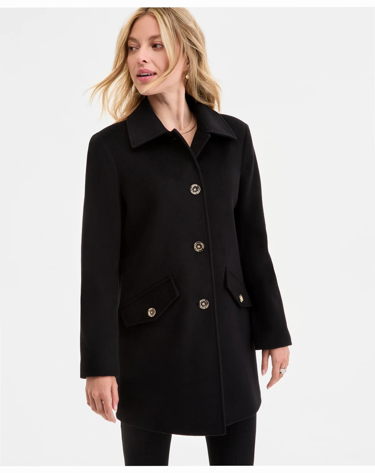 Women's Collared Button-Front Coat
