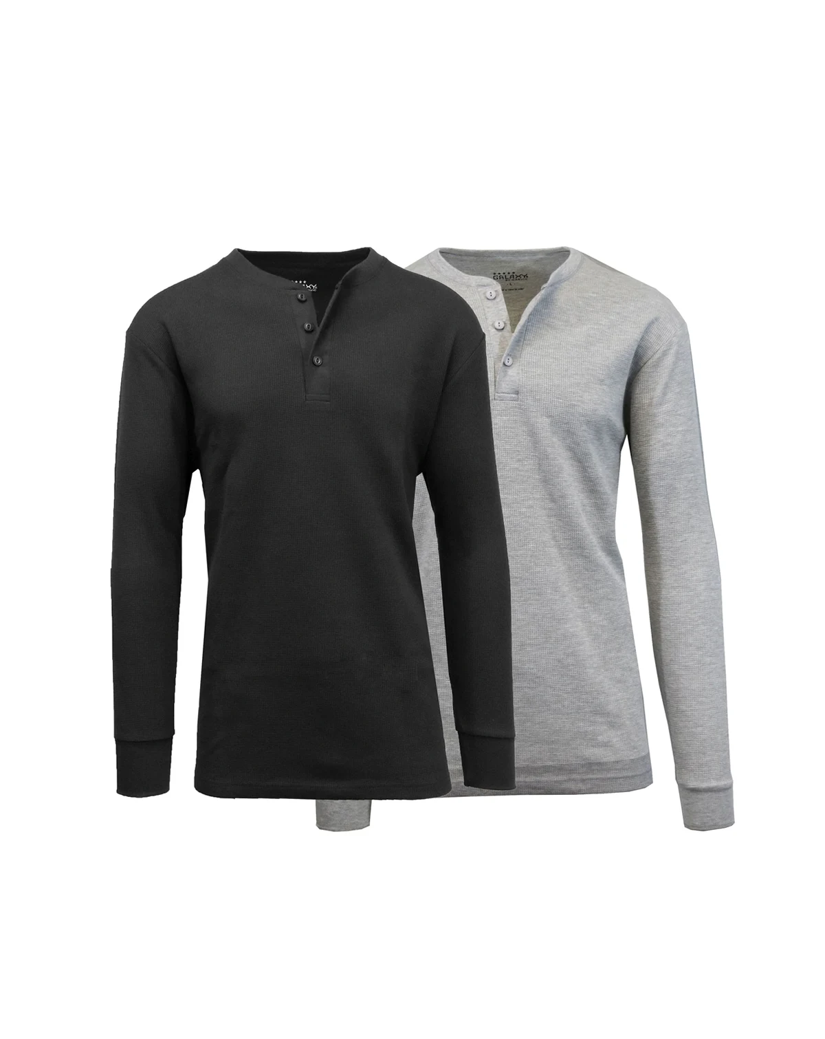 Men's Long Sleeve Thermal Henley Tee, Pack of 2