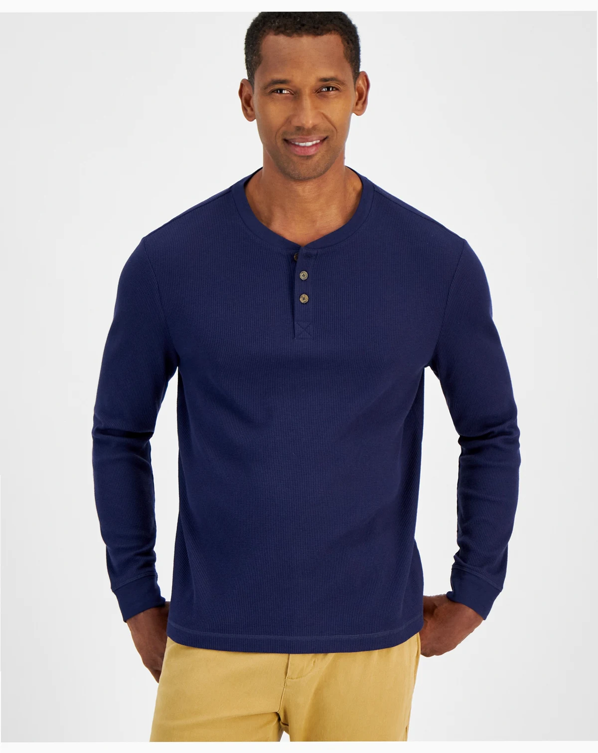 Men's Thermal Long-Sleeve Henley, Created for Macy's