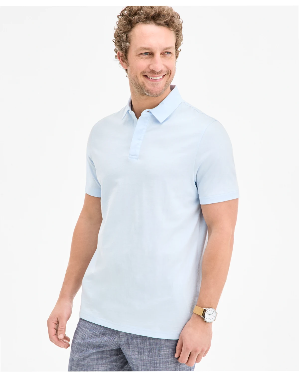 Men's Pima Cotton Knit Polo Shirt, Exclusively at Macy's