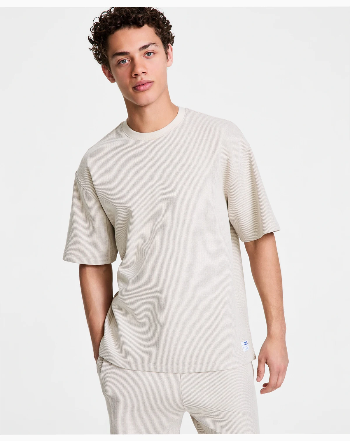 Men's Relaxed Fit Waffle Knit Short Sleeve T-Shirt