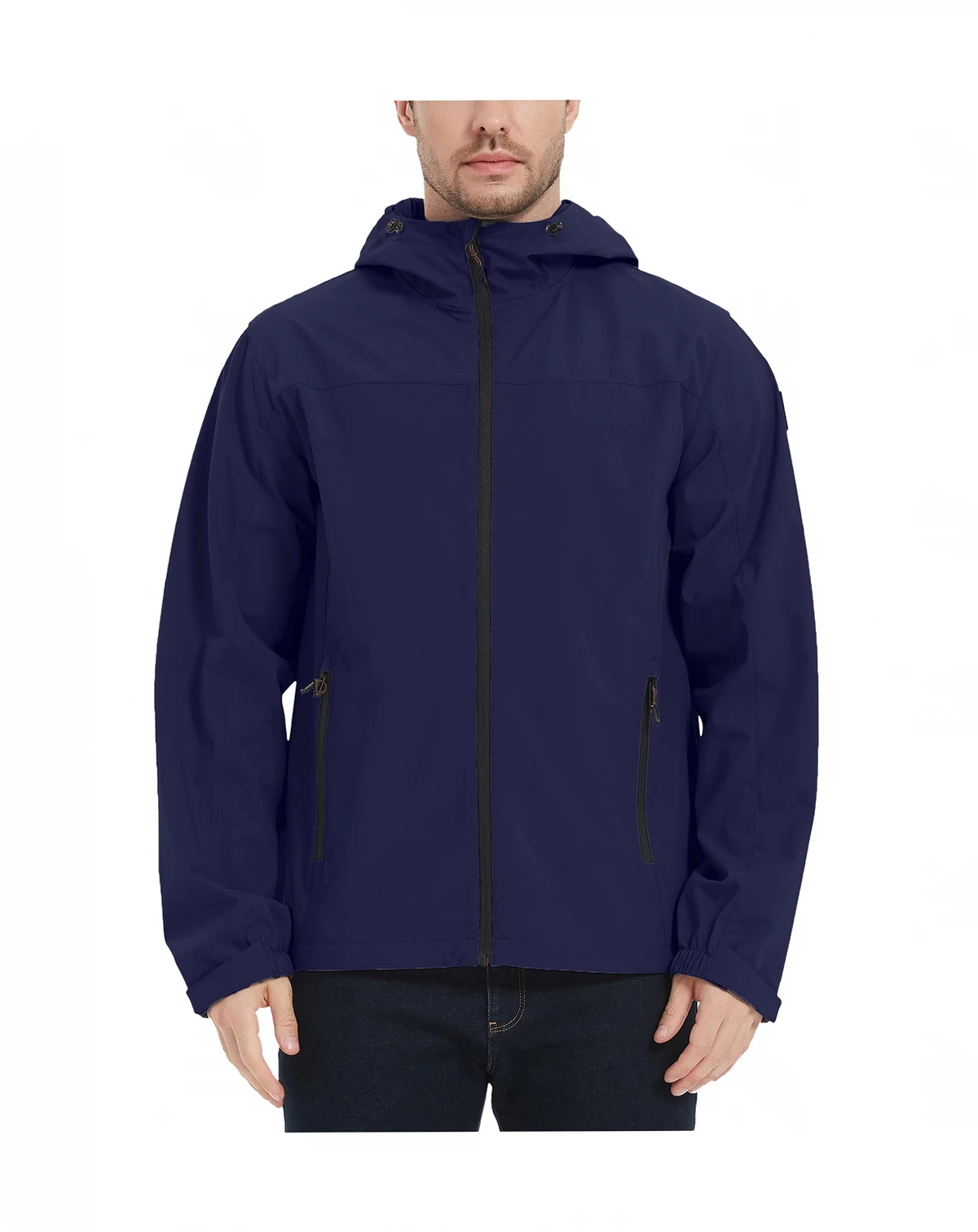Men's All-Season Lightweight Stretch Hooded Rain Jacket