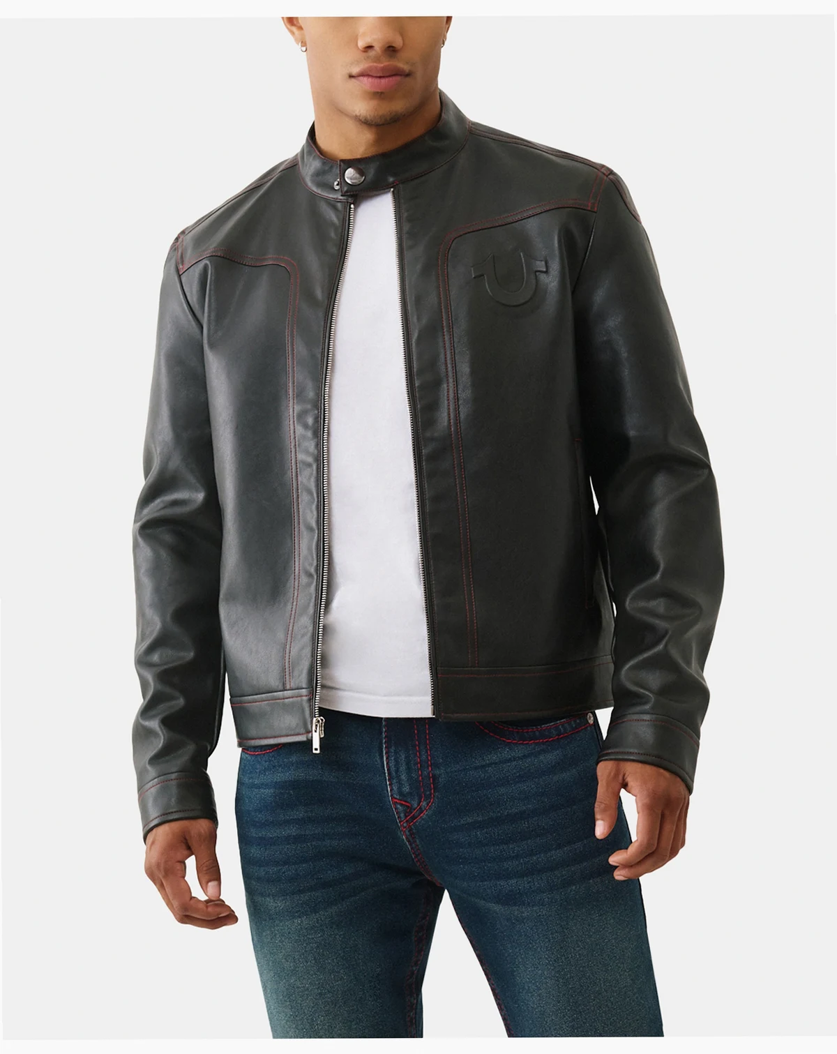 Men's Pleather Moto Jacket
