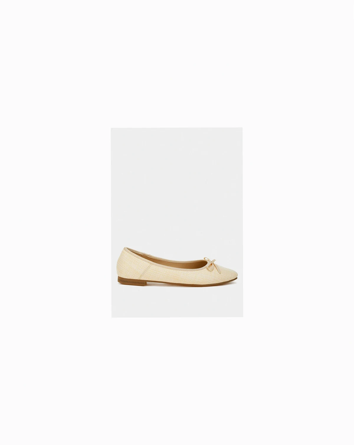 Womens Paper Rings Raffia Ballet Flats