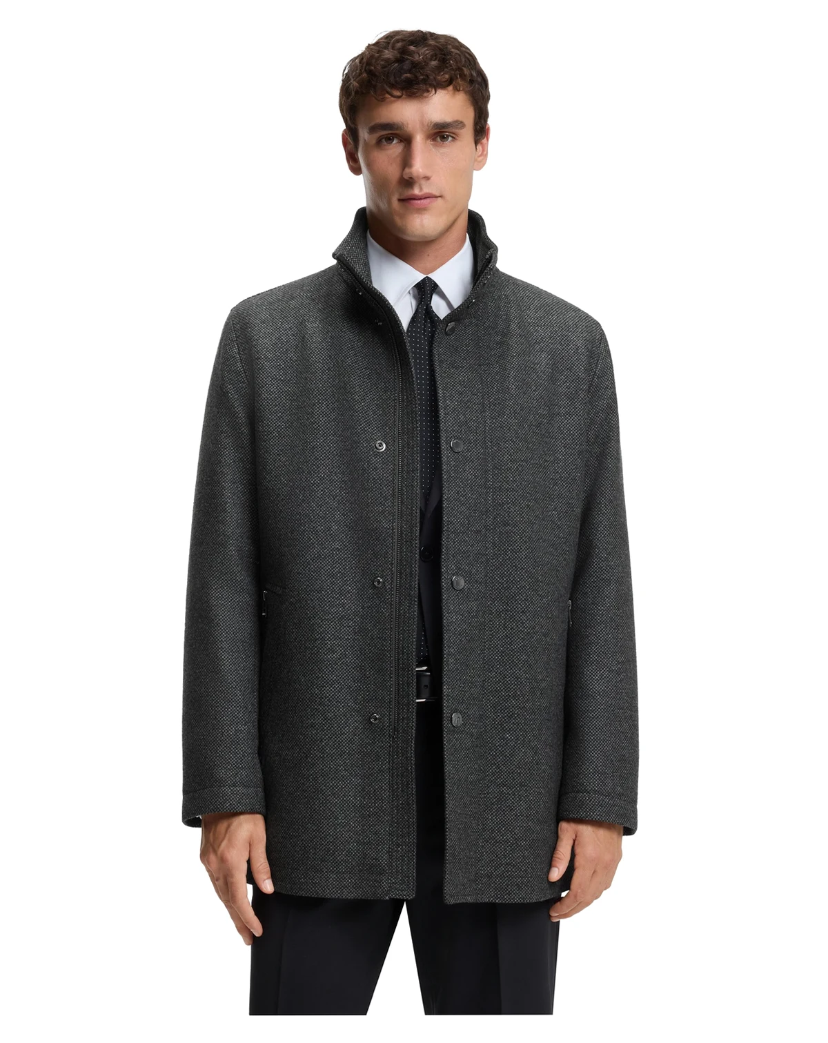 Men's Relaxed-Fit Wool-Blend Coat